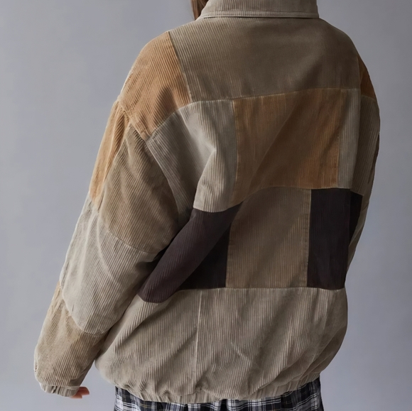BDG Women's Patchwork Quilted Corduroy Harrington Jacket Size L | Retro - Picture 5 of 10
